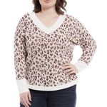 Vince Camuto  Long Sleeve Ribbed Leopard Sweater Knit Pullover Size XS Photo 5