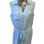 New York And Company  Blue Shirt Dress Sleeveless size large Photo 0