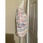 Banana Republic Shirt Womens Large White Multicolor Striped Short Sleeve Casual Photo 2