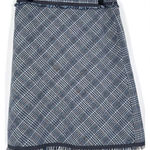 Sigrid Olsen ‎ Wool Blend Plaid Fringe Straight Skirt Size 6 Career Office Photo 0