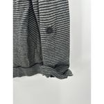 LRL Black Gray Striped Pullover Henley Hoodie Shirt Roll Tab Women XL Cotton Photo 6