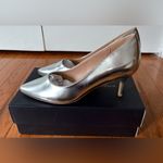 French Connection  Metallic Silver Heels Size 10 New In Box Photo 4