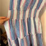 Rails AMELLIA LINEN-BLEND MIDI BLUE PINK DRESS KONA STRIPE COTTON LINEN TIERED Photo 8