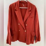 Free People Jacket M Burnt
Orange Linen Double breast Rust Orange Blazer Photo 9