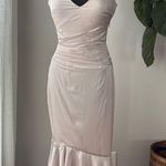 Chi Chi London Satin Evening Dress 'Varsha' in Pale Neutral Champagne Photo 1