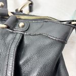 B Makowsky Large Black Genuine Leather Handbag Lombard Satchel Photo 7