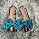 Betsey Johnson EUC Turquoise and Pink Bow Slides sz 6 Photo 0