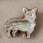 Enamel Corgi Dog Brooch Pin Silver Photo 2