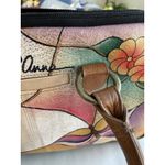Anuschka Anna by Stained Glass Butterfly Hand-Painted Leather Large Satchel Photo 10
