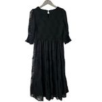 Baltic Born  Nellie Smocked Midi Dress Black Botanical NEW Photo 6