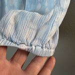 Torrid Crop Top 1X Blue White Off Shoulder V-Neck Tie Dye Gauze Lightweight Photo 5