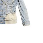 Central Park West  Women's XS‎ Blue denim FANNING Removable Hood Jacket Jean Photo 3