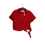 Anthropologie Maeve red/orange wrap shirt Medium Photo 2