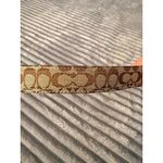 Coach  women’s 35.5” long signature C’s leather canvas silver tone belt Photo 4
