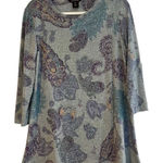 Multiples  Paisley Wrap Tunic 3/4 Sleeve Blouse Small Photo 0