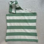 Anthropologie NWT  Bishop + Young One-Shoulder Tie Tank Green Size Medium Photo 1
