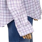 Paige  Lavender & White Plaid cotton button down shirt with chest pocket Medium Photo 4