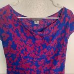 Pippa Shell Blouse Blue Pink Geometric Floral Silk Size 0 Photo 3