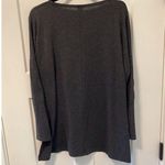 Go Couture  Gray Geometric Printed Dolman Sweater Split Side High Low Hem Top Med Photo 4