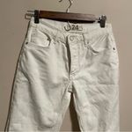 Free People  Maggie Mid Rise Straight Optic White Distressed Jeans- Size 24 Photo 6