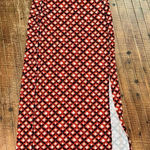Loft Ann Taylor  red floral slit knit S long pencil skirt Photo 0