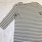 Madewell  Shift Dress Women's Small Cream Navy Stripe 100% Cotton Tee 3/4 Sleeves Photo 10