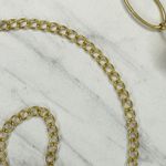 Black Rhinestone Flower Gold Tone Chain Link Belt One Size (OS) ✨ Photo 7