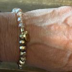 Erimish  champagne and gold bead stretch bracelet  Photo 4