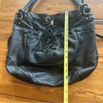 B. Makowsky Black Leather Drawstring Shoulder bag Photo 1