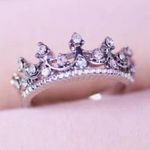 Silver Princess Crown Ring Photo 4