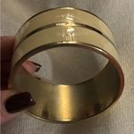 Vince Camuto women’s closed cuff bracelet. Ivory and gold tone. 1-1/4”H 2-1/2”W Photo 1