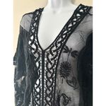 Vince Camuto  Black Lace Kimono Cover Up One Size Butterfly Floral Photo 1