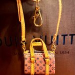 Handmade NEW  Fashion light brown/orange speed pu leather mini bag charm/keychain Photo 6