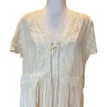 Torrid Babydoll Crinkle Gauze Crochet Inset Lace Up Top Womens 2X Photo 9