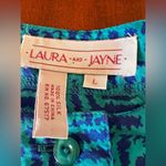 Laura and Jayne Vintage 100% Silk Crop Top & Pant Set Size L Blue Size L Photo 11