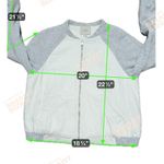 Loft  White and Gray Bomber Jacket with Ribbed Details Photo 7