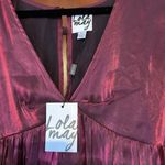 ASOS LOLA MAY SMOCK DRESS IN SHIMMER WINE Purple Size 14 Photo 2