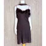 Vintage metallic jump midi body con dress with feathers and Shaw / belt scarf md Black Size M Photo 7