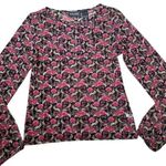 New York & Company Vintage 90s Sheer Witchy Dark Coquette Floral Babydoll Top Purple Size M Photo 0