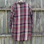 Mud Pie  Maroon Flannel Plaid Shirt Dress | S Photo 1