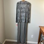Francais Sliver Glittery Maxi Dress Set with Matching Cardigan Women's 14 NWT Gray Photo 3
