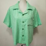 Fabletics  Tropical Water Island Terry Boxy Button Up Size Medium Photo 1