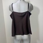 EXPRESS Satin Lace Trim V-Neck Downtown Cami Top Size Extra Large XL Brown Photo 2