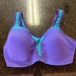 Wacoal  Sports Bra 36DDD Supportive Adjustable Purple Teal Gym 853209 Workout Photo 0