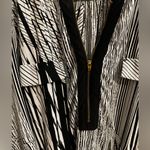 Avenue  Plus 3/4 Sleeves Stretchy 1/4 Zip Tunic Blouse Black White 26/28 4X Photo 4