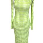 Jacquemus Nodi Gingham Cutout Midi Dress Size 2 Light Green Stretch Photo 1