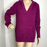 Old Navy Maternity Purple Knit Hooded Sweater Photo 0