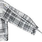 Cache Plaid Tweed Metallic Lined Button Up Jacket Black & White Size Medium Photo 6