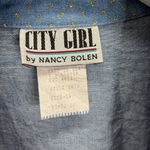 Vintage City Girl by Nancy Bolen Denim Gold Sparkle Jacket Size 14 XL Embellish Blue Photo 4