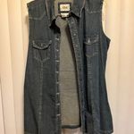 Live a Little LAL Women's Denim Dress Long Shirt Size Large Sleeveless Cotton 30" Length Photo 2